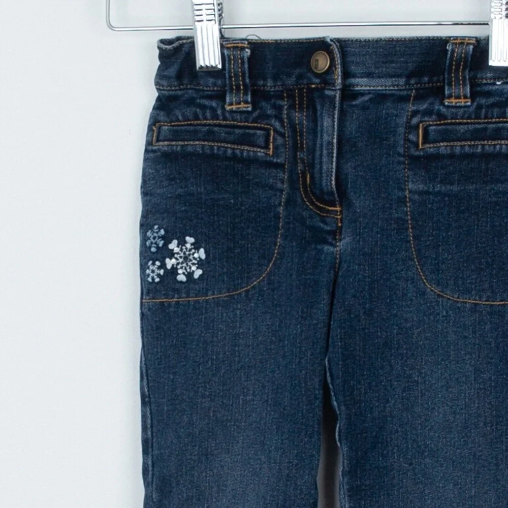 Gymboree Winter Snowflake Embroidered Bootcut Jeans Size‎ 4